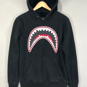 Eternity BC/AD Hoodie Men's Small Black Shark Mouth Logo Pullover Sweatshirt